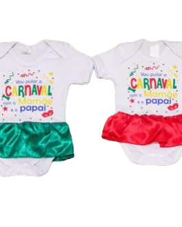 Body Temático Carnaval Feminino (Amarelo)