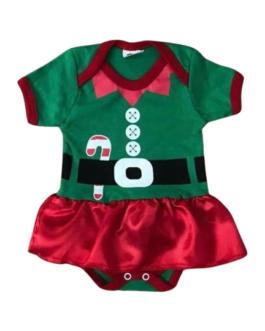 Body Temático Ajudante de Papai Noel Feminino
