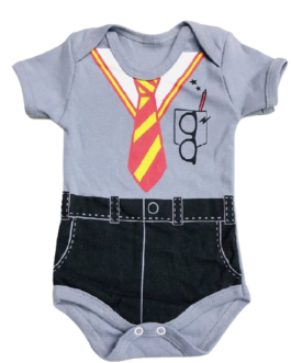 Body Temático Harry Potter Cinza