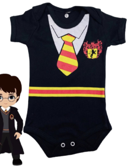 Body Temático Harry Potter Preto