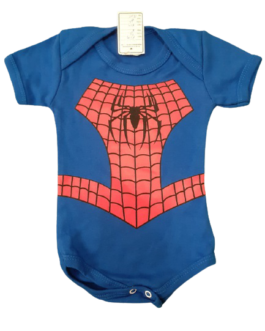 Body Temático Homem Aranha Azul