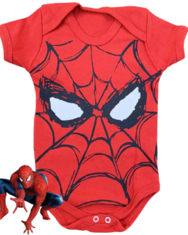 Body Temático Homem Aranha Vermelho