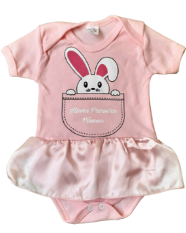 Body Temático Minha Primeira Páscoa Feminino