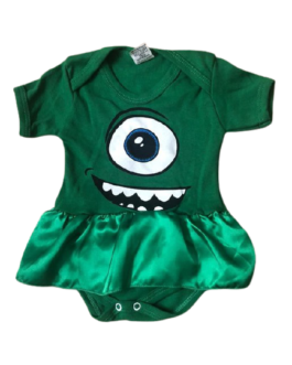 Body Temático Monstros S.A. Mike feminino