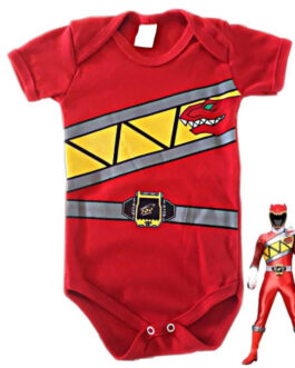 Body Temático Power Rangers Dino Charge Vermelho