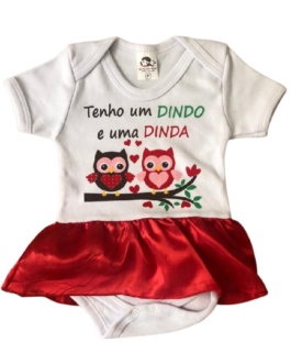 Body Temático Eu tenho um dindo e uma dinda feminino