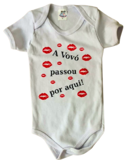 Body Temático Vovó Passou por aqui (branco)
