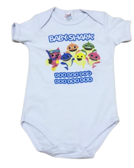 Body Temático Baby Shark Branco