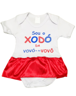 Body Temático Xodó da Vovó e do Vovô (saia vermelha)